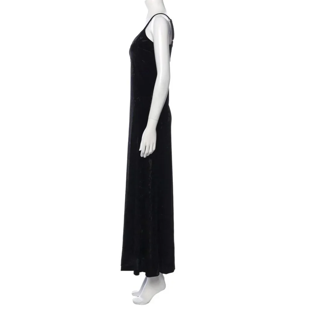 Micheal Kors Serita Maxi Slip Dress Black Velvet US Small